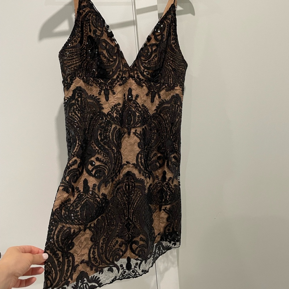 NWT- Free People Night Shimmer Mini Dress - Picture 3 of 4